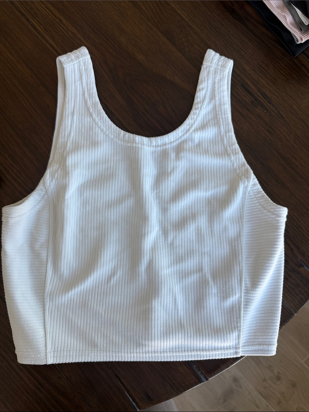 lululemon athletica White Ribbed Cropped Tank